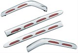 Kuryakyn Lighted Saddlebag Moldings 3202 Molding, LED Lighted, ABS Plastic w/Chrome Finish, Red Lens, Bolt-On, 4-Piece Set thumbnail 1