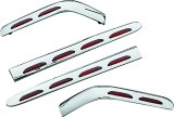 Kuryakyn Lighted Saddlebag Moldings 3202 Molding, LED Lighted, ABS Plastic w/Chrome Finish, Red Lens, Bolt-On, 4-Piece Set thumbnail 3