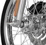 Kuryakyn Twisted Axle Caps 1217 Caps, Twisted, Aluminum, Chrome, Harley-Davidson®, Pair thumbnail 1
