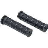 Kuryakyn Dillinger Grips 6673 Grips, Dillinger, Rubber/Aluminum, Black, Twist Throttle Compatible, 1 in. Bar Diameter, Harley-Davidson®, Pair thumbnail 1