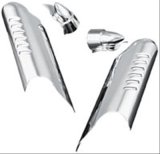 Kuryakyn Lower Leg Deflector Shields 7768 Motorcycle Shield, Steel, Chrome, Harley-Davidson®, Pair thumbnail 1