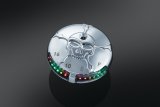 Kuryakyn Zombie LED Fuel and Battery Gauges 7357 Gauge, LED, Tank Mounted, Level/Battery Voltage, Digital, Empty-full/10-16 V, Round, Chrome, Harley-Davidson®, Each thumbnail 1