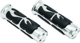 Kuryakyn ISO Flame Grips 6262 Grips, ISO, Flame, Aluminum, Chrome, 125mm Length, Twist Throttle Compatible, 1 in. Bar Diameter, Pair thumbnail 2