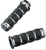Kuryakyn ISO Grips 6205 Grips, Aluminum, Chrome, 125 mm. Length, 1 in. Bars, Pair thumbnail 1