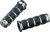 Kuryakyn ISO Grips 6205 Grips, Aluminum, Chrome, 125 mm. Length, 1 in. Bars, Pair thumbnail 5