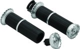 Kuryakyn Riot Grips 3588 Grips, Riot, Aluminum, Silver, Twist Throttle Compatible, 1 in. Bar Diameter, Indian, Pair thumbnail 3
