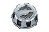 Kuryakyn Crusher Maverick Air Cleaners 9886 Cleaner, Maverick, Round, Aluminum, Chrome, Red Cotton Gauze Filter, Each thumbnail 1
