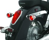 Kuryakyn Deep Dish Bezels 2269 Bezel, Dish, Steel Chrome, Red Lens, Clear Bulb, Pair thumbnail 6