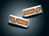 Kuryakyn LED Front Reflector Conversions 7455 Marker Lights, Conversion, LED, Amber Lens, Chrome Trim, For Use On Honda® GL 1800, Pair thumbnail 1