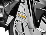 Kuryakyn LED Front Reflector Conversions 7455 Marker Lights, Conversion, LED, Amber Lens, Chrome Trim, For Use On Honda® GL 1800, Pair thumbnail 2