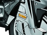 Kuryakyn LED Front Reflector Conversions 7455 Marker Lights, Conversion, LED, Amber Lens, Chrome Trim, For Use On Honda® GL 1800, Pair thumbnail 3