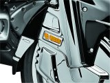 Kuryakyn LED Front Reflector Conversions 7455 Marker Lights, Conversion, LED, Amber Lens, Chrome Trim, For Use On Honda® GL 1800, Pair thumbnail 4