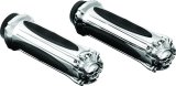 Kuryakyn Zombie Grips 6298 Grips, Zombie, Rubber/Aluminum, Chrome, 146mm Length, Twist Throttle Compatible, 1 in. Bar Diameter, Pair thumbnail 2