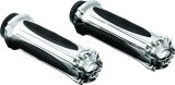Kuryakyn Zombie Grips 6298 Grips, Zombie, Rubber/Aluminum, Chrome, 146mm Length, Twist Throttle Compatible, 1 in. Bar Diameter, Pair thumbnail 3