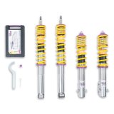 KW Variant 1 Coilover Kits 10280004 Kits, 1, 1.7 - 3.1 in. Lowered Front and Rear, Natural/Purple Shocks, Yellow Powdercoated Springs, Volkswagen, Kit thumbnail 3