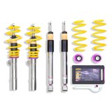 KW Variant 3 Coilover Kits 35210039 Kits, 3, 0.4 - 1.4 in. Lowered Front, 0.2 - 1.2 in. Lowered Rear, Shocks, Yellow Powdercoated Springs, Audi, Volkswagen, Kit thumbnail 3