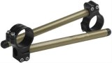 Renthal Clip-On Handlebars CL100 Handlebars, Clip-Ons, Billet Aluminum, Black/Clear Anodized, 50mm Fork Diameter, 7 Degree Down Angle, Pair thumbnail 1
