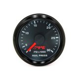 Pacific Performance Engineering Analog Gauges 513010000 Gauge, Fuel Pressure, 0-30,000 psi, 2 1/16 in. Diameter, Analog, Full Sweep, Illuminated, Mechanical, Black Face, Black Bezel, Each thumbnail 1