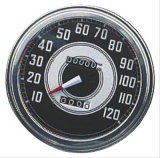 Biker's Choice 5 in. FL Type Speedometers 490043 Gauge, Speedometer, Type, Analog, 0-120 mph, in., Black Face, Electrical, Harley-Davidson®, Each thumbnail 1