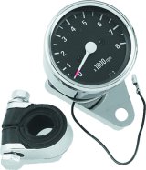 Biker's Choice Mechanical Mini Tachometers 493316 Powersports Gauges, Tachometer, Analog, 2.50 in. Diameter, Chrome, Black, White Numbers and Pointers, Chrome Clamp, Harley-Davidson®, Sportster, Each thumbnail 2