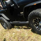 Aries Automotive Big Step 4 in. Round Side Bars AL231008 Bars, Step, Diameter, Aluminum, Black Textured Powdercoated, Jeep, Pair thumbnail 2