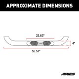 Aries Automotive Big Step 4 in. Round Side Bars AL231008 Bars, Step, Diameter, Aluminum, Black Textured Powdercoated, Jeep, Pair thumbnail 3
