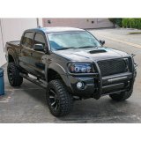 Aries Automotive Big Step 4 in. Round Side Bars for 2005-2023 TACOMA - AL232009 Bars, Step, Diameter, Aluminum, Black Textured Powdercoated, Toyota, Pair thumbnail 1