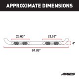 Aries Automotive Big Step 4 in. Round Side Bars for 2005-2023 TACOMA - AL232009 Bars, Step, Diameter, Aluminum, Black Textured Powdercoated, Toyota, Pair thumbnail 3
