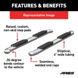 Aries Automotive 4 in. Oval Side Bars for 2019-2021 1500 - S225044-2 Nerf and Step Bars, Ram, Side,4 Stainless, Pair thumbnail 5