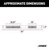 Aries Automotive 6 in. Oval Side Bars 4444026 Step Bars, Stainless Steel, Polished, 6.00 Diameter, 91.00 Length, Ford, Pair thumbnail 3