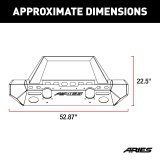 Aries Automotive TrailChaser Front Bumper with Corner and Brush Guards for 2020-2024 GLADIATOR, 2018-2024 WRANGLER - 2082079 Bumpers, Fabricated, Steel, Black Powdercoated, Textured, Front, Center Section, Guards, Guard, Jeep, Kit thumbnail 5