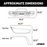 Aries Automotive TrailChaser Front Bumper with Corner Guards, Brush Guards and Fender Flares for 2018-2024 WRANGLER - 2082096 Bumpers, Fabricated, Aluminum, Black Powdercoated, Textured, Front, Center Section, Guard, Flares, Jeep, Kit thumbnail 2
