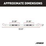 Aries Automotive 3 in. Round Side Bars for 2015-2022 CANYON, COLORADO - 204052-2 Step Bars, Diameter, Stainless Steel, Polished, Chevy, GMC, Pair thumbnail 1