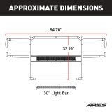 Aries Automotive Pro Series Grille Guards 2170026 Guards, Series, Steel, Black Textured Powdercoat, LED Light Bar, Ram, Each thumbnail 6