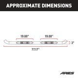 Aries Automotive 3 in. Round Side Bars for 2005-2010 DAKOTA - 205010-2 Nerf and Step Bars, Bars, Stainless Steel, Polished, Dodge, Ram, Pair thumbnail 1