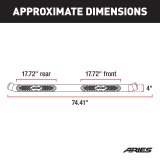 Aries Automotive 4 in. Oval Side Bars for 1999-2016 F-250 SUPER DUTY, F-350 DUTY - S223005-2 Step Bars, Oval, in., Stainless Steel, Polished, Ford, Pair thumbnail 3