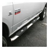 Aries Automotive 4 in. Oval Side Bars S225041-2 Step Bars, Stainless Steel, Polished, 4.00 Diameter, 86.810 Length, Dodge, Pair thumbnail 1