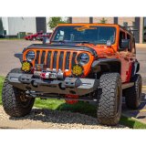 Aries Automotive TrailChaser Front Bumper with Corner Guards for 2020-2024 GLADIATOR, 2018-2024 WRANGLER - 2082072 Bumpers, Fabricated, Steel, Black Powdercoated, Textured, Front, Center Section, Guards, Jeep, Kit thumbnail 2