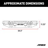 Aries Automotive TrailChaser Front Bumper with Corner Guards for 2020-2024 GLADIATOR, 2018-2024 WRANGLER - 2082072 Bumpers, Fabricated, Steel, Black Powdercoated, Textured, Front, Center Section, Guards, Jeep, Kit thumbnail 5