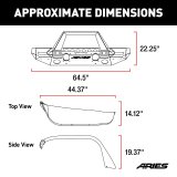 Aries Automotive TrailChaser Front Bumper with Corner Guards, Brush Guards and Fender Flares for 2018-2024 WRANGLER - 2082097 Bumpers, Fabricated, Aluminum, Black Powdercoated, Textured, Front, Center Section, Guard, Flares, Jeep, Kit thumbnail 4