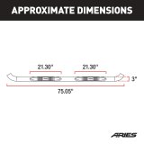 Aries Automotive 3 in. Round Side Bars 204001-2 Step Bars, Diameter, Stainless Steel, Polished, Chevy, GMC, Pair thumbnail 2