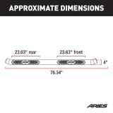 Aries Automotive 4 in. Oval Side Bars for 2011-2019 EXPLORER - S223041 Step Bars, Oval, in., Steel, Black Powdercoated, Ford, Pair thumbnail 2
