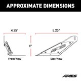 ARIES Automotive Light Mount Brackets 15913 Auxiliary Brackets, Jeep Hood, 97-06 Wrangler TJ thumbnail 2