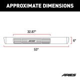 Aries Automotive 6 in. Oval Side Bars 4444006 Step Bars, Stainless Steel, Polished, 6.00 Diameter, 53.00 Length, Chevrolet, GMC, Pair thumbnail 2