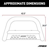 Aries Automotive 3 in. Bull Bars for 2008-2021 SEQUOIA, 2007-2021 TUNDRA - B35-2004 Grille Guard, Bar, Steel, Black Powdercoated, Toyota, Each thumbnail 4