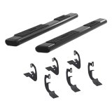 Aries Automotive 6 in. Oval Side Bars 4445004 Step Bars, Aluminum, Black Powdercoated, Gloss, 6.00 Diameter, 75.00 Length, Chevrolet, GMC, Pair thumbnail 2