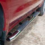 Aries Automotive 4 in. Oval Side Bars S224053-2 Step Bars, Stainless Steel, Polished, 4.00 Diameter, 85.413 Length, Chevrolet, GMC, Pair thumbnail 2