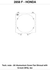 12 Inch 909 CFM CSF Electric Fan and Shroud Kit 2858F Radiator, Aluminum, Two Row, Fan, Spal, Black, Honda, Each thumbnail 2