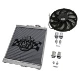 CSF Racing Radiators for 1992-2000 CIVIC, 2003-2006 LANCER - 2858X Radiator, Racing, Half Size, Aluminum, Polished, Fan Included, Shroud Included, Mitsubishi, Honda, Civic, Evo, Each thumbnail 1