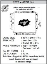 CSF All-Metal Radiators for 1987-2004 WRANGLER - 2578 Radiator, 87-04 Jeep Wrangler (Hd) All Metal 3 Row thumbnail 4